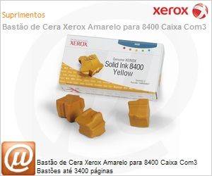 108R00607NO - Basto de Cera Xerox Amarelo para 8400 Caixa Com3 Bastes at 3400 pginas