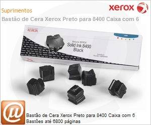 108R00608NO - Basto de Cera Xerox Preto para 8400 Caixa com 6 Bastes at 6800 pginas