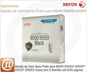 108R00672NO - Basto de Cera Xerox Preto para 8500N 8500DN 8550DP 8550DT 8550DX Caixa com 6 Bastes at 6000 pginas