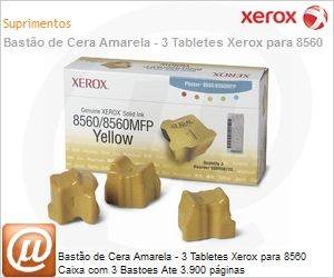 108R00766-NO - Basto de Cera Amarela - 3 Tabletes Xerox para 8560 Caixa com 3 Bastoes Ate 3.900 pginas