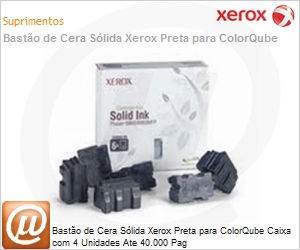 108R00840-NO - Basto de Cera Slida Xerox Preta para ColorQube Caixa com 4 Unidades Ate 40.000 Pag