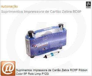 800015-948BR - Suprimentos Impressora de Carto Zebra RC6P Ribbon Color 6P Rolo Limp P120i