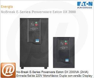 EDX2000HB - No-Break E-Series Powerware Eaton DX 2000VA (2kVA) Entrada/Sada 220V Monofsico Dupla converso Display LED Baterias Internas Torre