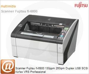 FI-6800 - Scanner Fujitsu fi-6800 130ppm 260ipm Duplex USB SCSI Kofax VRS Professional