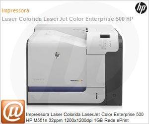 CF081A - Impressora Laser Colorida LaserJet Color Enterprise 500 HP M551n 32ppm 1200x1200dpi 1GB Rede ePrint (CP3525n / CC469A)