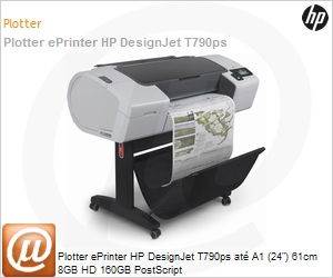 CR648A - Plotter ePrinter HP DesignJet T790ps at A1 (24") 61cm 8GB HD 160GB PostScript