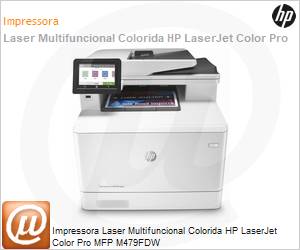 W1A80A - Impressora Multifuncional Laser Colorida HP LaserJet Color Pro MFP M479Fdw 600x600dpi (Impresso: 28ppm; Cpa/Digitalizao: 28cpm) USB Rede Wi-Fi Duplex