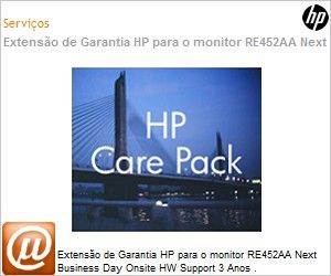 UE366E - Extenso de Garantia HP para o monitor RE452AA Next Business Day Onsite HW Support 3 Anos . 