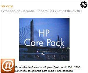 UG292E - Extenso de Garantia HP para DeskJet d1360 d2360 Extenso da garantia para mais 1 ano bancada 