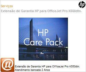 UG309E - Extenso de Garantia HP para OfficeJet Pro K550dtn. Atendimento bancada 2 Anos 