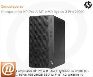 5CL92LA-AC4 - Desktop-PC HP Pro A MT AMD Ryzen-3 Pro 2200G (4C 3.5GHz) 4GB 256GB SSD Wi-Fi BT 4.2 Windows 10 Professional