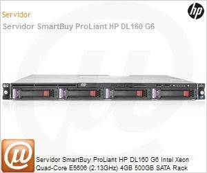 641354-205 - Servidor SmartBuy ProLiant HP DL160 G6 Intel Xeon Quad-Core E5606 (2.13GHz) 4GB 500GB SATA Rack