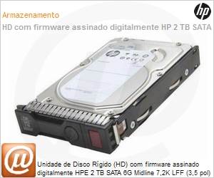 861681-B21 - Unidade de Disco Rgido (HD) 2TB HPE SATA 6G Business Critical 7.2K LFF LP 1 Ano de Garantia Multi Vendor HDD 