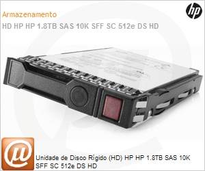 872481-B21 - Unidade de Disco Rgido (HD) HPE HP 1.8TB SAS 10K SFF SC 512e DS HD 