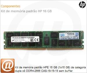 879507-B21 - Memria para Servidor 16GB HPE (1x16 GB) de categoria dupla x8 DDR4-2666 CAS-19-19-19 sem buffer 