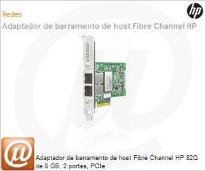AJ764A - Adaptador de barramento de host Fibre Channel HP 82Q de 8 GB, 2 portas, PCIe