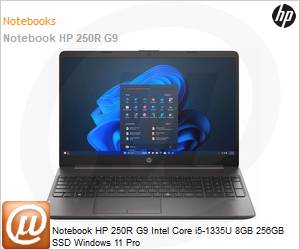 AY6W3LA - Notebook HP 250R G9 Intel Core i5-1335U 8GB 256GB SSD Windows 11 Pro 