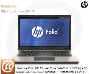 B0N00AA - Ultrabook Folio HP 13 Intel Core i5-2467M (1.60GHz) 4GB 128GB SSD 13.3" LED Windows 7 Professional 64 Wi-Fi N Bluetooth 3.0 WebCam HDMI