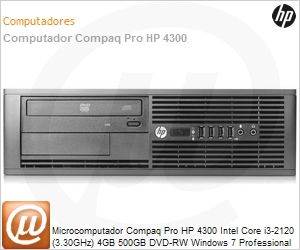 B5Q23LT - Desktop-PC Compaq Pro HP 4300 Intel Core i3-2120 (3.30GHz) 4GB 500GB DVD-RW Windows 7 Professional 64 SFF