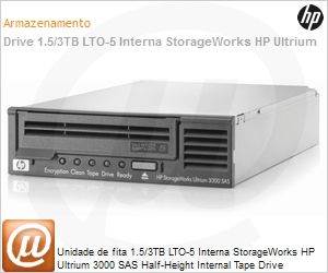 EH957B - Unidade de fita 1.5/3TB LTO-5 Interna StorageWorks HP Ultrium 3000 SAS Half-Height Internal Tape Drive (Substitui EH957A)