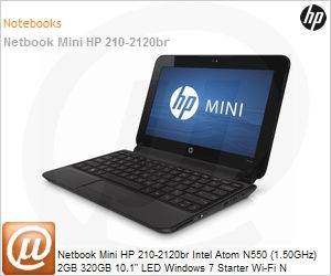 HP - LK649LA - Netbook Mini HP 210-2120br Intel Atom N550 (1.50GHz.