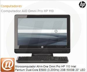 LK698LT - Desktop-PC All-in-One Omni Pro HP 110 Intel Pentium Dual-Core E5800 (3.20GHz) 2GB 500GB 20" LED DVD-RW Windows 7 Professional