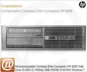 LY953LT - Desktop-PC Compaq Elite Compacto HP 8200 Intel Core i5-2400 (3.10GHz) 4GB 500GB DVD-RW Windows 7 Professional 64 SFF (Substitui LE588LA#AC4)