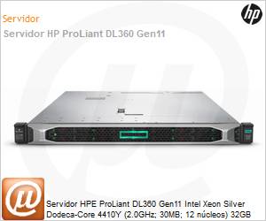 P52499-B21-0083 - Servidor HPE ProLiant DL360 Gen11 Intel Xeon Silver Dodeca-Core 4410Y (2.0GHz; 30MB; 12 ncleos) 32GB 1.2TB [x2] 