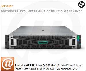 P52534-B21-4320 - Servidor HPE ProLiant DL380 Gen10+ Intel Xeon Silver Icosa-Core 4416+ (2,0Hz; 37,5MB; 20 ncleos) 32GB 480GB SSD [x2] 