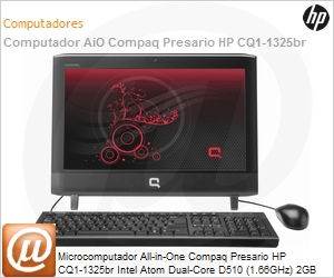 QS454AA - Desktop-PC All-in-One Compaq Presario HP CQ1-1325br Intel Atom Dual-Core D510 (1.66GHz) 2GB 320GB 18.5" LED Windows 7 Home Basic 64 Wi-Fi N