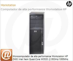XV095LA - Desktop-PC de alta performance Workstation HP Z400 Intel Xeon Quad-Core W3520 (2.66GHz/1066MHz FSB/8MB L2) 8GB 500GB DVD-RW Windows 7 Professional 64