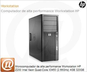 XX617LA - Desktop-PC de alta performance Workstation HP Z200 Intel Xeon Quad-Core X3450 (2.66GHz) 4GB 320GB DVD-RW Windows 7 Professional 64 NVIDIA Quadro 600 1GB (Substitui XV092LA#AC)