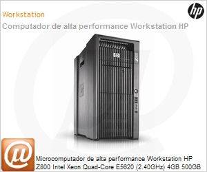 XX632LA - Desktop-PC de alta performance Workstation HP Z800 Intel Xeon Quad-Core E5620 (2.40GHz) 4GB 500GB DVD-RW Windows 7 Professional 64 NVIDIA Quadro 2000 (Substitui XV098LA#AC4)
