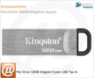 DTKN/128GB - Pen Drive 128GB Kingston Kyson USB Tipo Ai