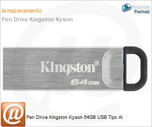 DTKN/64GB - Pen Drive Kingston Kyson 64GB USB Tipo Ai
