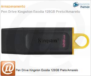 DTX/128GB - Pen Drive Kingston Exodia 128GB Preto/Amarelo