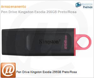 DTX/256GB - Pen Drive Kingston Exodia 256GB Preto/Rosa