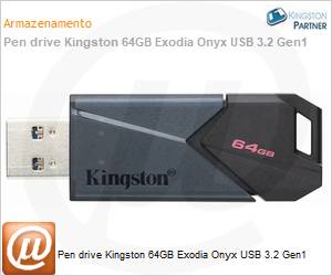 DTXON64GB - Pen drive Kingston 64GB Exodia Onyx USB 3.2 Gen1