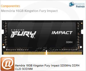 KF432S20IB/16 - Memria 16GB Kingston Fury Impact 3200MHz DDR4 CL20 SODIMM 