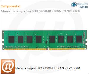 KVR32N22S6/8 - Memria Kingston 8GB 3200MHz DDR4 CL22 DIMM