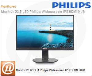 241B7QUPBEB - Monitor 23 8" LED Philips Widescreen IPS HDMI HUB 