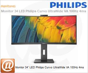 34B1U5600CH - Monitor 34" LED Philips Curvo UltraWide VA 100Hz 4ms 