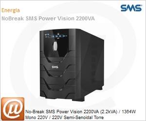 27746 - No-Break SMS Power Vision 2200VA (2.2kVA) / 1364W Mono 220V / 220V Semi-Senoidal Torre