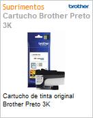 Cartucho de tinta original Brother Preto 3K (Figura somente ilustrativa, no representa o produto real)