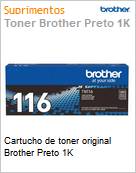 Cartucho de toner original Brother Preto 1K (Figura somente ilustrativa, no representa o produto real)