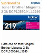 Cartucho de toner original Brother Magenta 2 3k DCPL3560/HLL3240  (Figura somente ilustrativa, no representa o produto real)