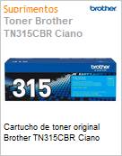 Cartucho de toner original Brother TN315CBR Ciano  (Figura somente ilustrativa, no representa o produto real)