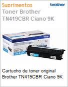 Cartucho de toner original Brother TN419CBR Ciano 9K  (Figura somente ilustrativa, no representa o produto real)