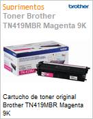 Cartucho de toner original Brother TN419MBR Magenta 9K  (Figura somente ilustrativa, no representa o produto real)
