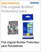 Fita original Brother Preto/Azul para Rotuladores (Figura somente ilustrativa, no representa o produto real)